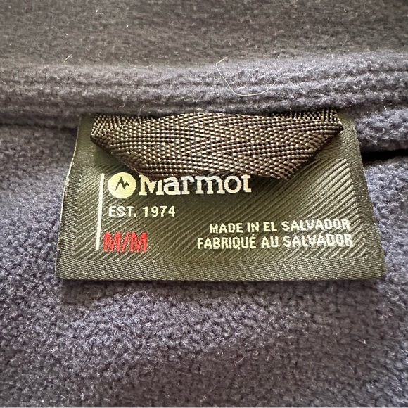 Marmot Rocklin 1/2 Zip Blue Red Fleece Sweatshirt Pullover sz M - Picture 10 of 12